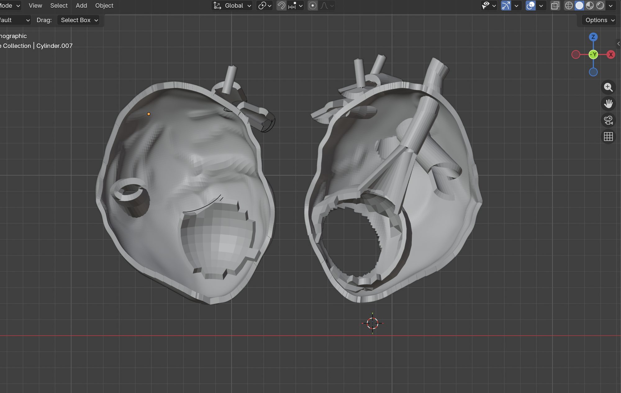The whistle modeled in Blender