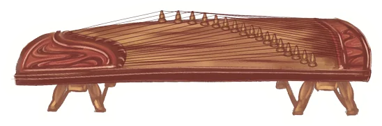 Guzheng on a stand