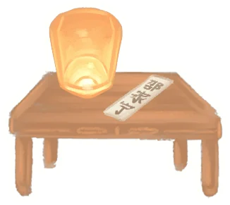 Lantern table for the Fishing for Wishes game